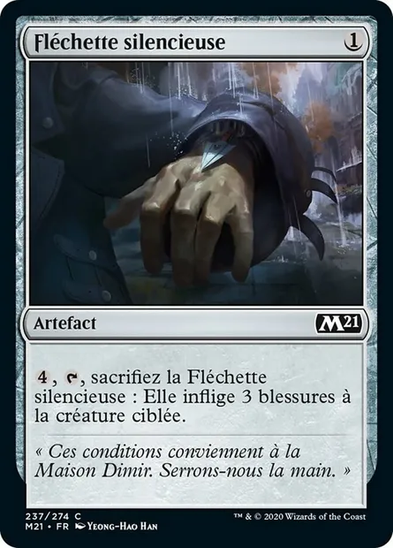 Fléchette silencieuse, carte Magic M21 237 — extension Core Set 2021