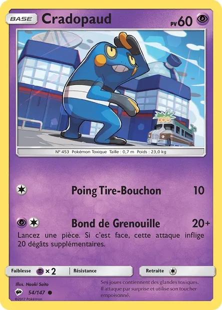 Cradopaud, carte Pokémon BUS 54 — extension Ombres Ardentes