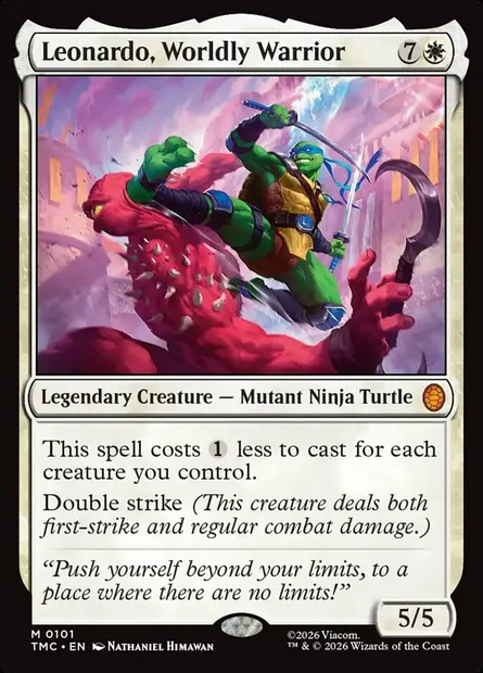 Leonardo, Worldly Warrior, carte Magic TMC 101 — extension Teenage Mutant Ninja Turtles Eternal