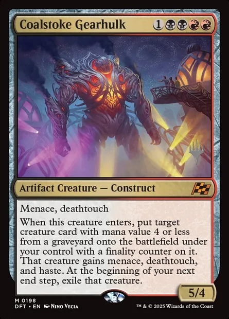 Coalstoke Gearhulk, Magic card PDFT 198p — Aetherdrift Promos set