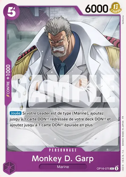 Monkey D. Garp, carte One Piece OP16-075 — extension L'HEURE DE LA BATAILLE DÉCISIVE