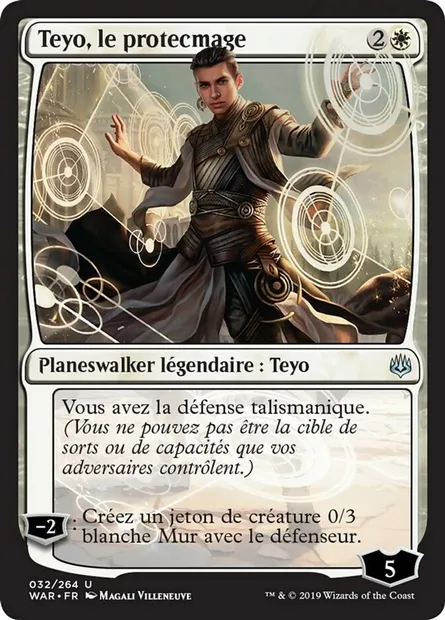 Teyo, le protecmage, carte Magic WAR 32 — extension La guerre des Planeswalkers