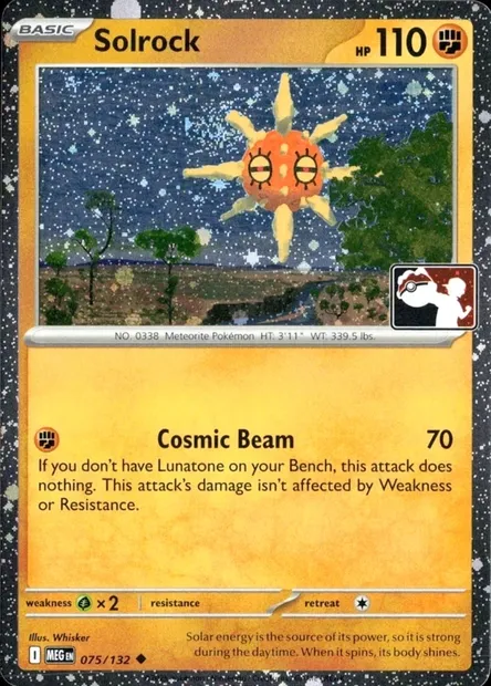 Solrock, Pokémon card PPS 075-6 — Play! Pokémon Prize Pack Series set