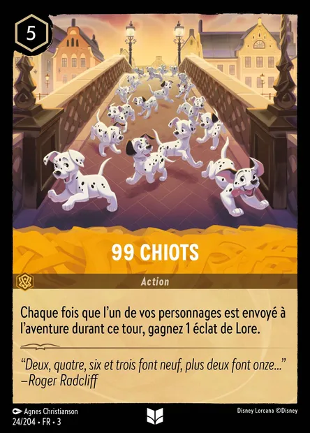 99 chiots, carte Disney Lorcana CH3-024 — extension Les Terres d'Encres