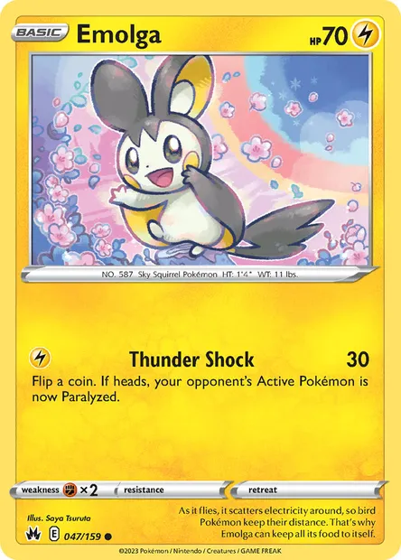 Emolga, Pokémon card CRZ 047 — Crown Zenith set