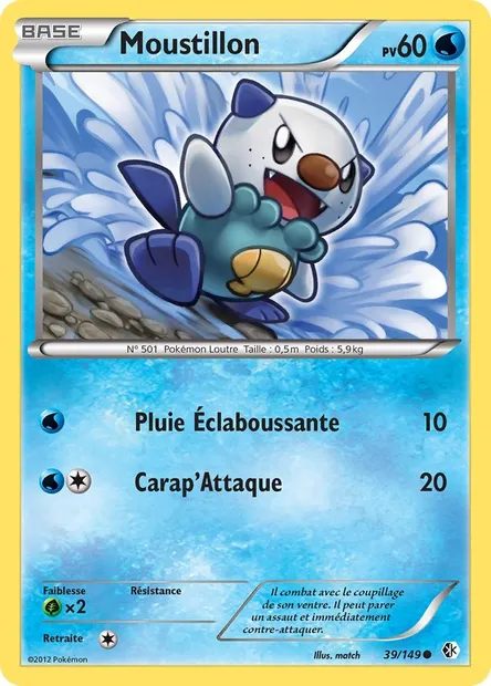 Moustillon, carte Pokémon BCR 39 — extension Frontières Franchies