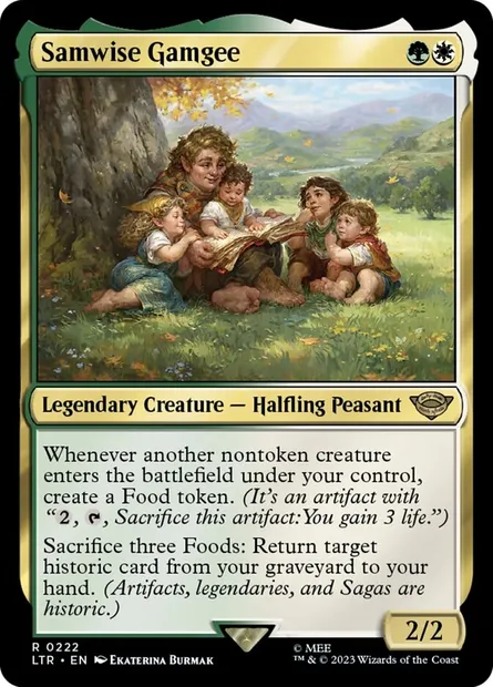Samwise Gamgee, Magic card LTR 222 — The Lord of the Rings: Tales of Middle-earth set