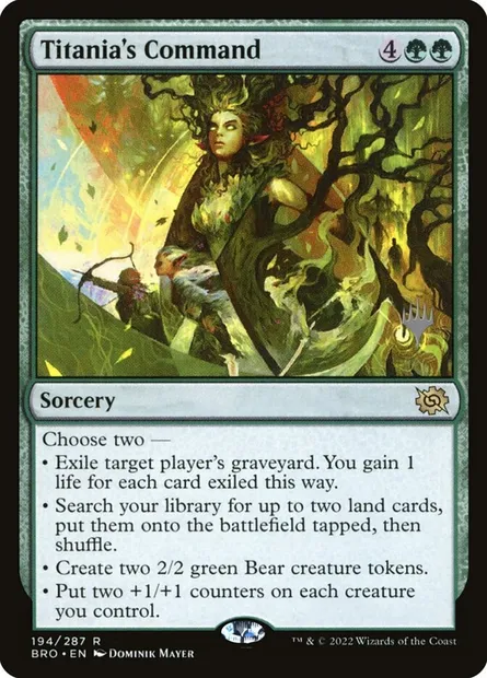 Titania's Command, Magic card PBRO 194p — The Brothers' War Promos set