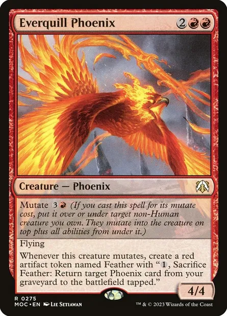 Everquill Phoenix, Magic card MOC 275 — March of the Machine Commander set