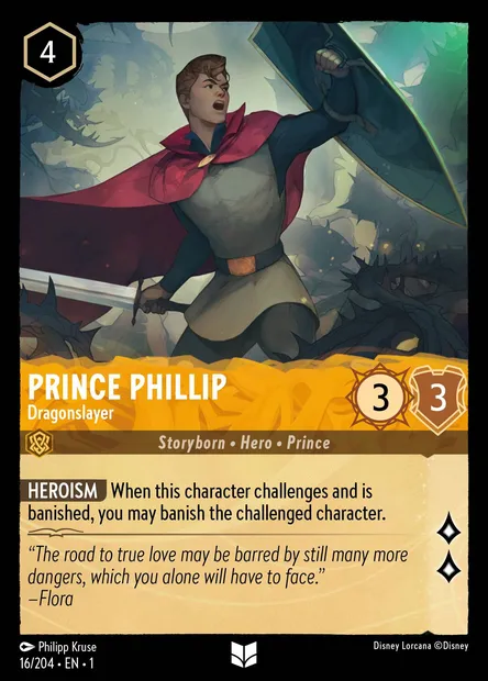 Prince Phillip - Dragonslayer, Disney Lorcana card CH1-016 — The First Chapter set