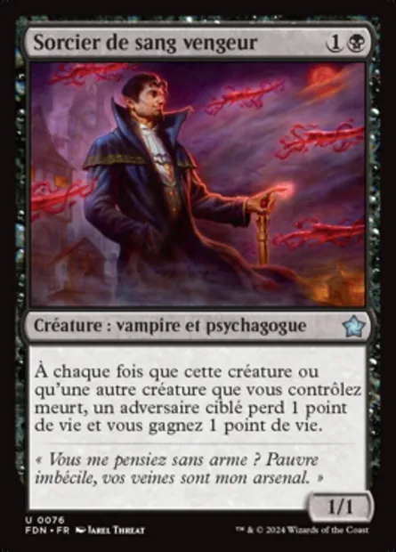Sorcier de sang vengeur, carte Magic FDN 76 — extension Foundations