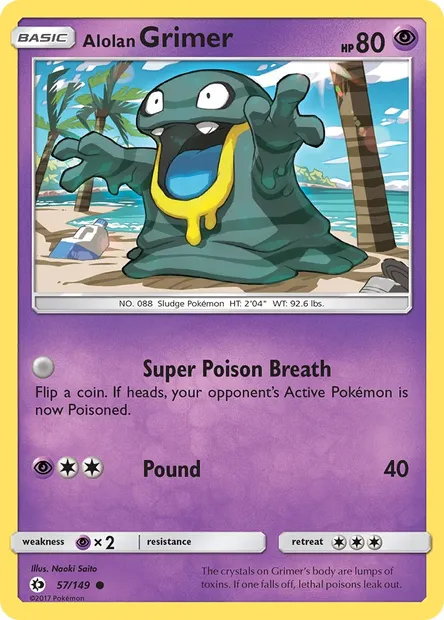 Alolan Grimer, Pokémon card SUM 57 — Sun & Moon set