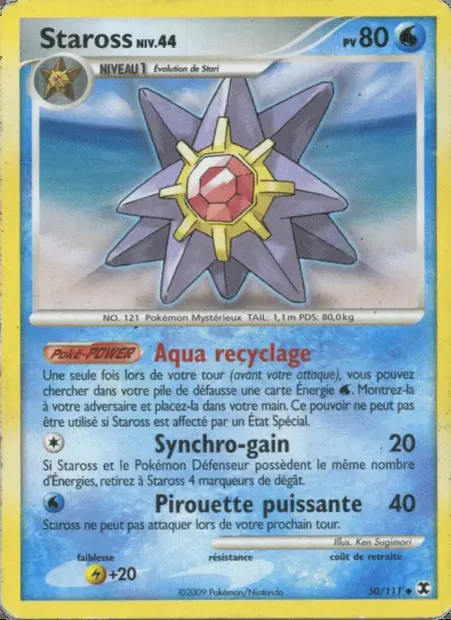 Staross Niv. 44, carte Pokémon RR 50 — extension Rivaux Émergeants