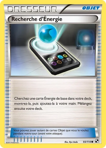 Recherche d’Énergie, carte Pokémon BLW 93 — extension Noir & Blanc