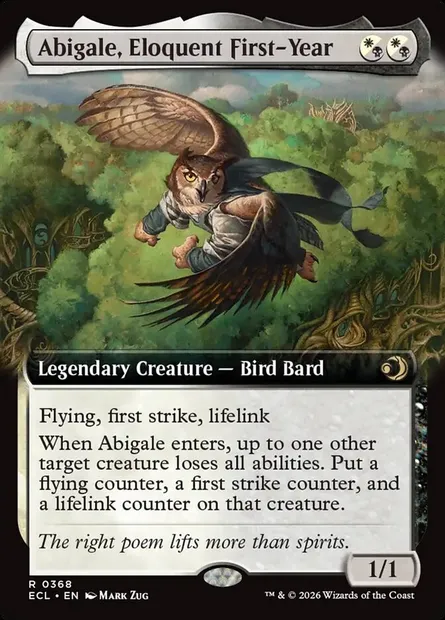 Abigale, Eloquent First-Year, Magic card ECL 368 — Lorwyn Eclipsed set