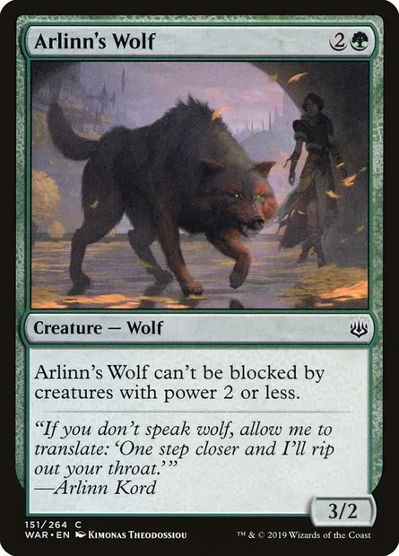 Arlinn's Wolf, Magic card WAR 151 — War of the Spark set