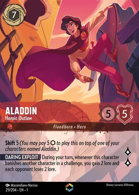 Aladdin - Heroic Outlaw, Disney Lorcana card CH1-211 — The First Chapter set