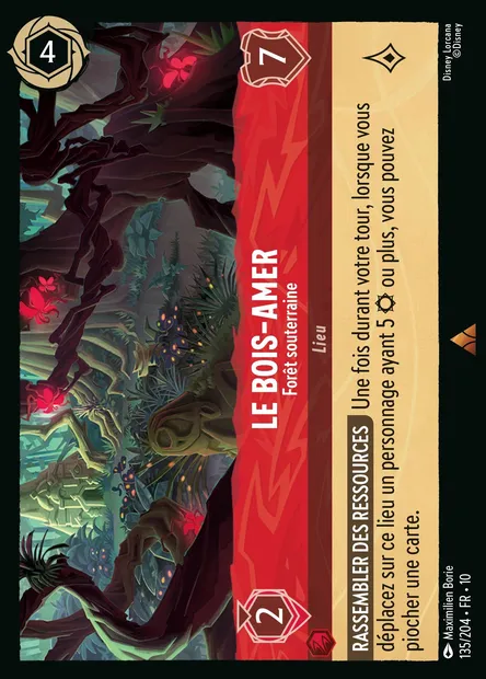 Le Bois-Amer - Forêt souterraine, carte Disney Lorcana CH10-135 — extension Lueurs dans les Profondeurs
