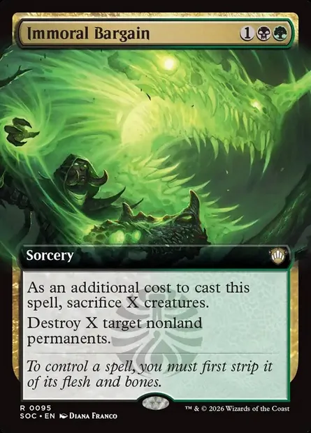 Immoral Bargain, Magic card SOC 95 — Secrets of Strixhaven Commander set