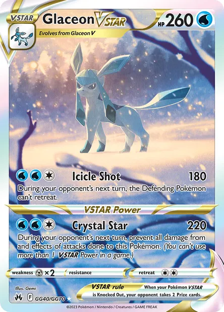 Glaceon VSTAR, Pokémon card CRZ GG40 — Crown Zenith set