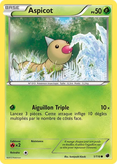 Aspicot, carte Pokémon PLF 1 — extension Glaciation Plasma