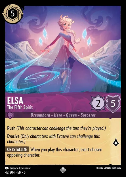 Elsa - The Fifth Spirit, Disney Lorcana card CH5-048 — Shimmering Skies set