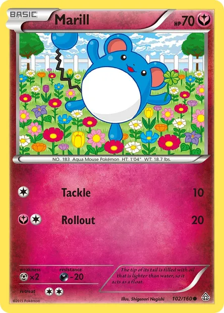Marill, Pokémon card PRC 102 — Primal Clash set