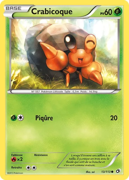 Crabicoque, carte Pokémon LTR 13 — extension Legendary Treasures