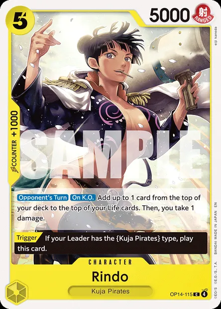 Rindo, One Piece card OP14-115 — THE AZURE SEA’S SEVEN set