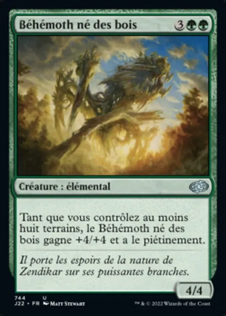 Béhémoth né des bois, carte Magic J22 744 — extension Jumpstart 2022