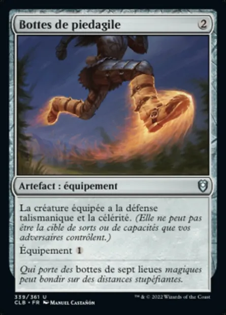 Bottes de piedagile, carte Magic CLB 339 — extension Commander Légendes : la bataille de la Porte de Baldur