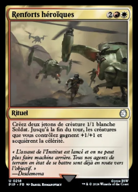 Renforts héroïques, carte Magic PIP 218 — extension Fallout