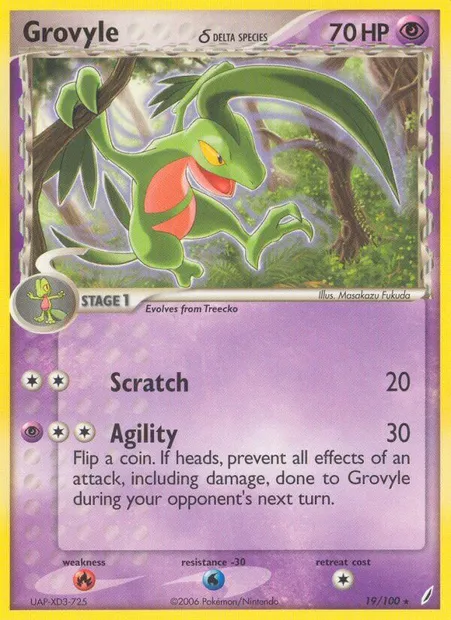 Grovyle δ, Pokémon card CG 19 — Crystal Guardians set