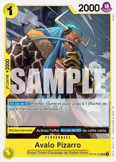 Avalo Pizarro, carte One Piece OP16-102 — extension L'HEURE DE LA BATAILLE DÉCISIVE