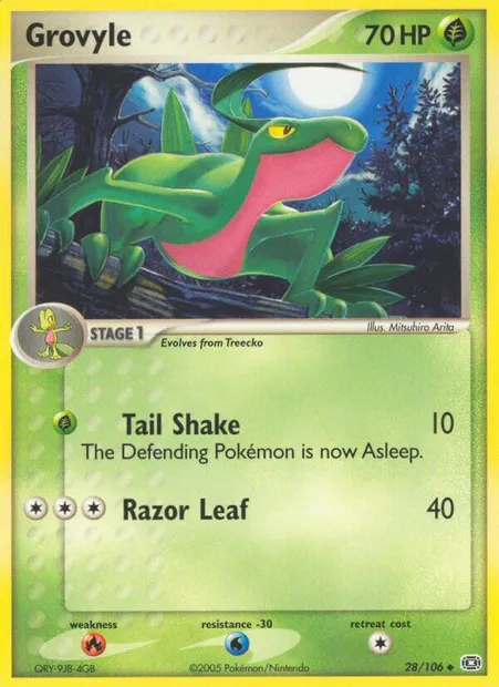 Grovyle, Pokémon card EM 28 — Emerald set