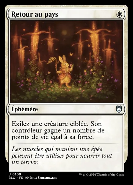 Retour au pays, carte Magic BLC 109 — extension Bloomburrow Commander