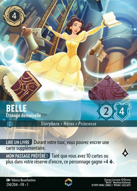 Belle - Étrange demoiselle, carte Disney Lorcana CH1-214 — extension Premier Chapitre