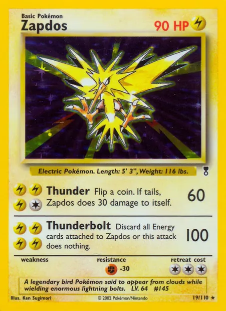 Électhor, carte Pokémon LC 19 — extension Legendary Collection