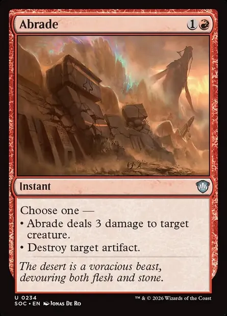 Abrade, Magic card SOC 234 — Secrets of Strixhaven Commander set