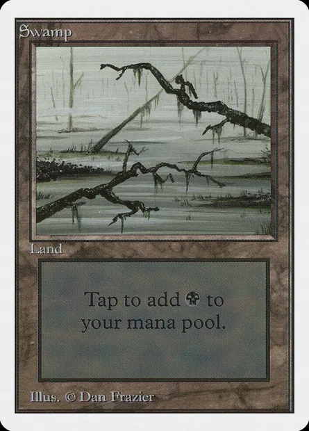 Swamp, Magic card 2ED 296 — Unlimited Edition set