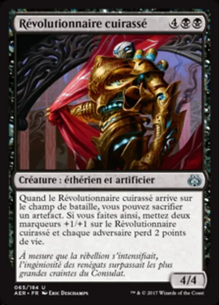 Révolutionnaire cuirassé, carte Magic AER 65 — extension La révolte éthérique