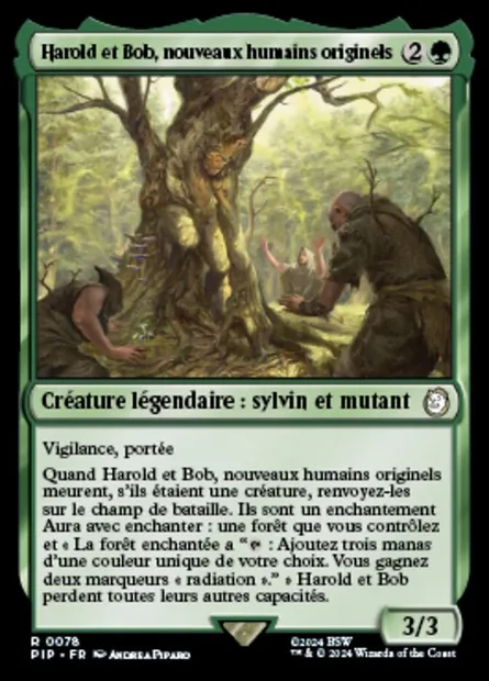 Harold et Bob, nouveaux humains originels, carte Magic PIP 78 — extension Fallout