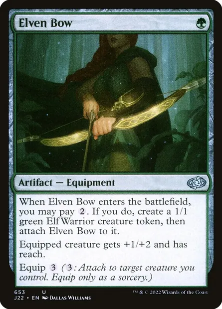 Elven Bow, Magic card J22 653 — Jumpstart 2022 set