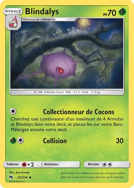 Blindalys, carte Pokémon LOT 27 — extension Tonnerre Perdu