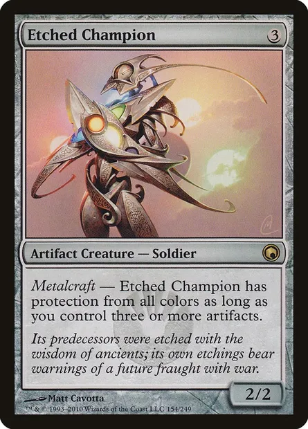 Etched Champion, Magic card SOM 154 — Scars of Mirrodin set