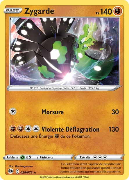 Zygarde, carte Pokémon CPA 28 — extension La Voie du Maître