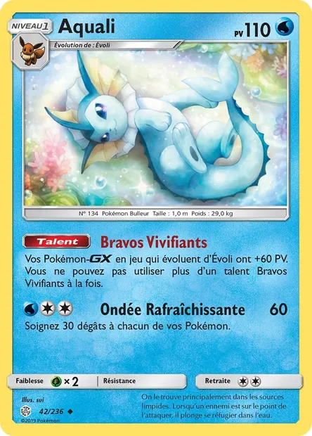Aquali, carte Pokémon CEC 42 — extension Éclipse Cosmique