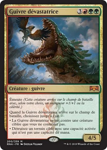 Guivre dévastatrice, carte Magic RNA 200 — extension L'allégeance de Ravnica