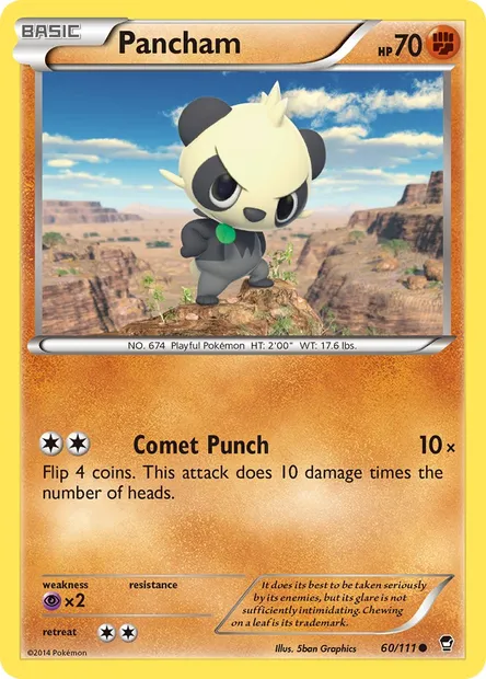 Pancham, Pokémon card FFI 60 — Furious Fists set
