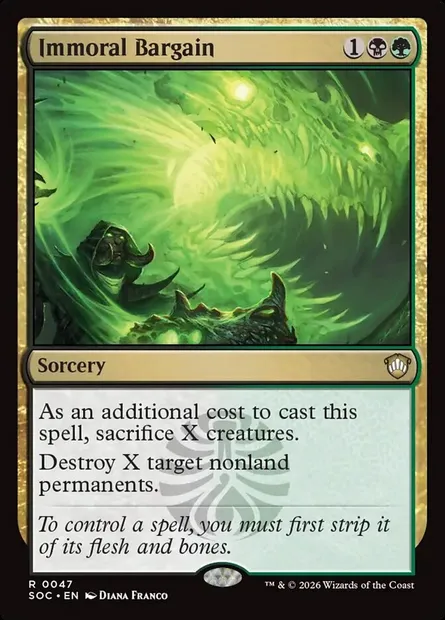 Immoral Bargain, Magic card SOC 47 — Secrets of Strixhaven Commander set